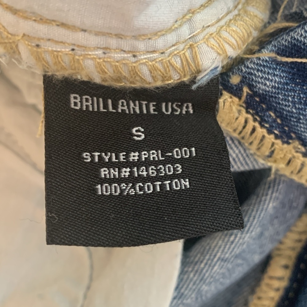 Forever 21 | Blue Denim Pearl Detail Distressed Western Bridal Wedding Jeans S - Picture 17 of 17